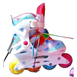 Roller Derby Adjustable Youth Size 2-5 Colorful Pattern Girls Inline Skates